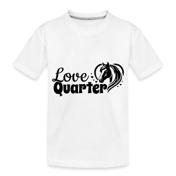 Quarter Love Heart Horse Head - Kids' Premium Organic T-Shirt - white - Front