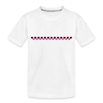 Coeur sur le cœur - T-shirt bio Premium Enfant - blanc - Devant