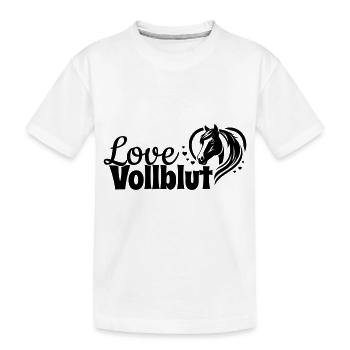 Vollblut Love Herz Pferdekopf - Kinder Premium Bio T-Shirt - Weiß - Vorne