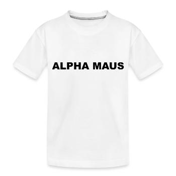 Alpha Maus - Kinder Premium Bio T-Shirt - Weiß - Vorne