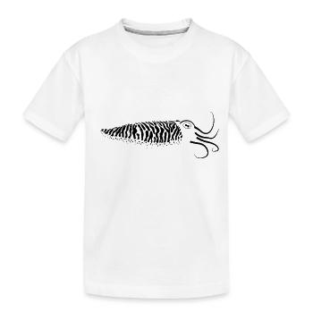 Squid, cuttlefish well camouflaged as black graphic - Kids' Premium Organic T-Shirt - white - Front