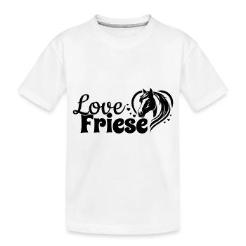 Friese Love Herz Pferdekopf - Kinder Premium Bio T-Shirt - Weiß - Vorne