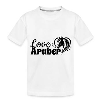 Araber Love Herz Pferdekopf - Kinder Premium Bio T-Shirt - Weiß - Vorne