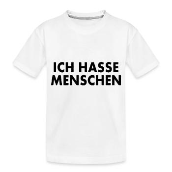 Ich hasse menschen - Kinder Premium Bio T-Shirt - Weiß - Vorne