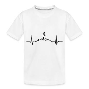 Ski, Heart Curve, Après-ski, Sports d’hiver, Vacances au ski - T-shirt bio Premium Enfant - blanc - Devant