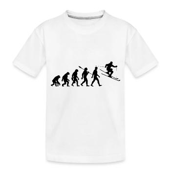 Evolution - Skiing - Skiing - Winter Sports - Kids' Premium Organic T-Shirt - white - Front