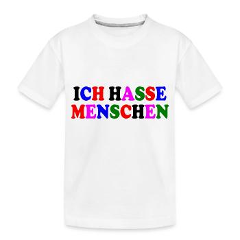 Ich hasse menschen - Kinder Premium Bio T-Shirt - Weiß - Vorne
