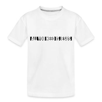 Strip Need Jesus - Kids' Premium Organic T-Shirt - white - Front