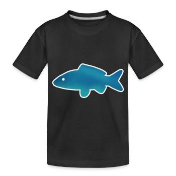 Fish Angler Illustration - Kids' Premium Organic T-Shirt - black - Front