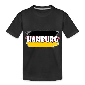 Drapeau de Hambourg, Allemagne - T-shirt bio Premium Enfant - noir - Devant