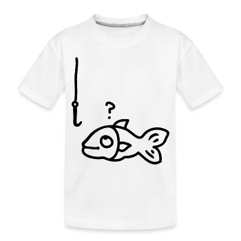 hameçon de poissons - ligne - T-shirt bio Premium Enfant - blanc - Devant