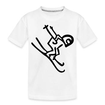 ski skiing - Kids' Premium Organic T-Shirt - white - Front
