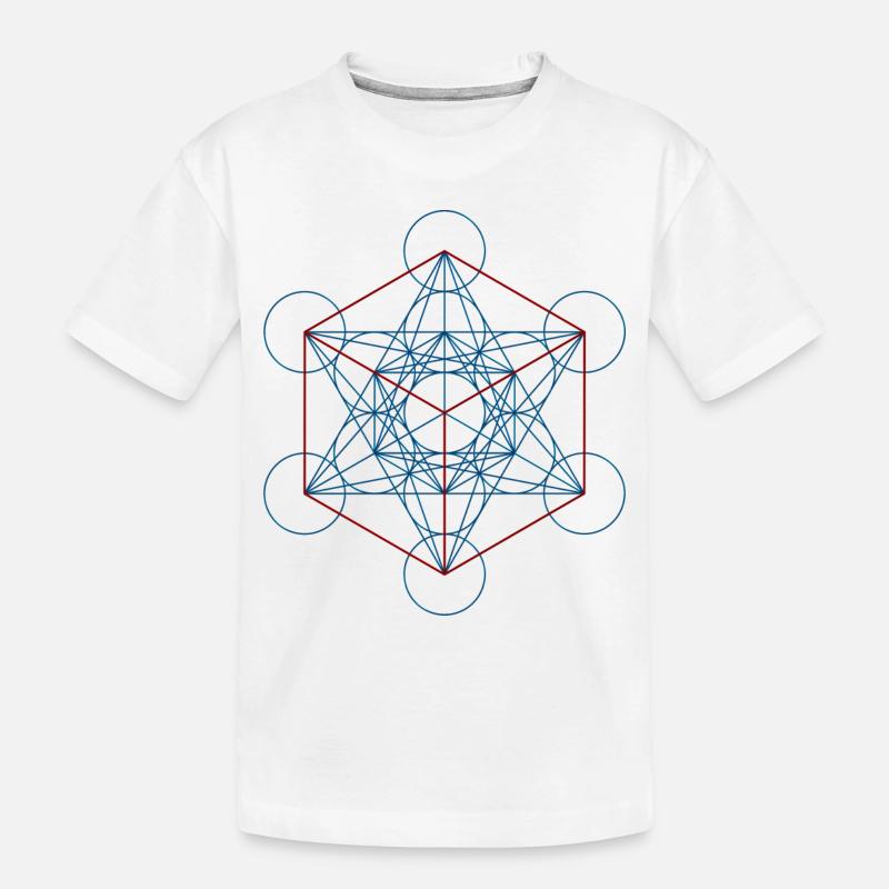 Le cube de Metatron - rouge bleu - T-shirt bio Premium Enfant - blanc