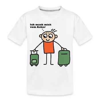 Mann mit Koffern - Mach mich vom Acker - Kinder Premium Bio T-Shirt - Weiß - Vorne