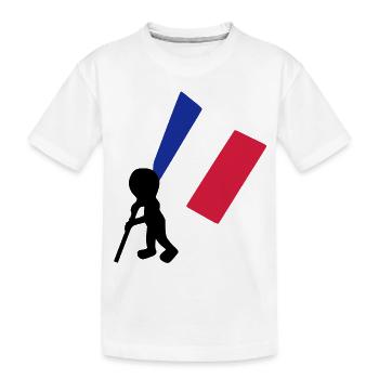porte drapeau francais - T-shirt bio Premium Enfant - blanc - Devant