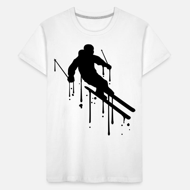 graffiti drops ski ride down mountain winter Kids' Premium Organic T-Shirt