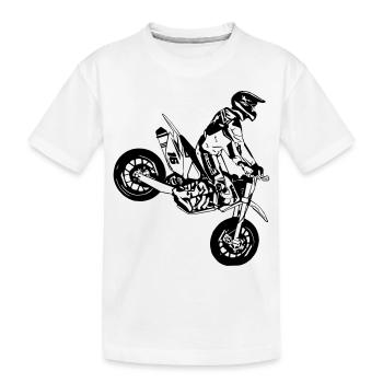 Supermoto - Kinder Premium Bio T-Shirt - Weiß - Vorne