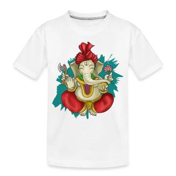 India Indian Hindu Ganesha God Land I Gift - Kids' Premium Organic T-Shirt - white - Front