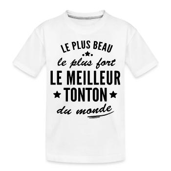 meilleur tonton au monde - T-shirt bio Premium Enfant - blanc - Devant