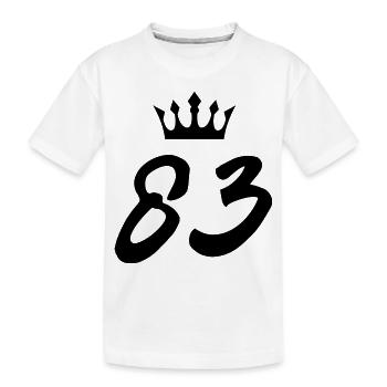 83 Number crown - Kids' Premium Organic T-Shirt - white - Front
