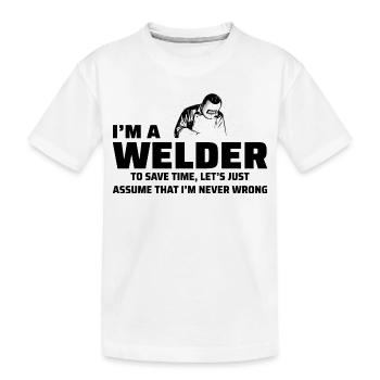 Schweißschweißer Metallbau Eisenarbeiter - Kinder Premium Bio T-Shirt - Weiß - Vorne