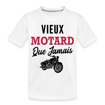 vieux motard / humour moto vintage - T-shirt bio Premium Enfant - blanc - Devant