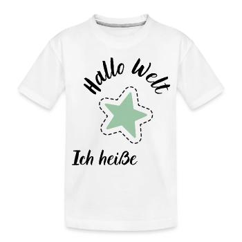 Hallo mein name ist / Hallo ich heiße Baby - Kinder Premium Bio T-Shirt - Weiß - Vorne
