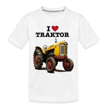 I LOVE TRAKTOR - Kinder Premium Bio T-Shirt - Weiß - Vorne