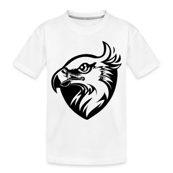 eagle's head with wing in profile with shield - Kids' Premium Organic T-Shirt - white - Front