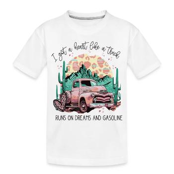 Ich habe ein Herz wie ein Lastwagen - Kinder Premium Bio T-Shirt - Weiß - Vorne