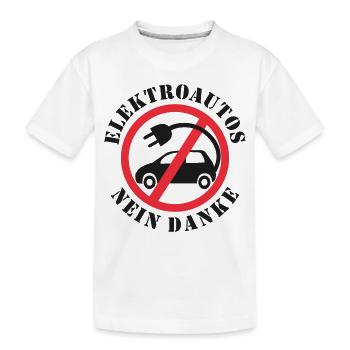 Elektroautos Nein danke - Kinder Premium Bio T-Shirt - Weiß - Vorne