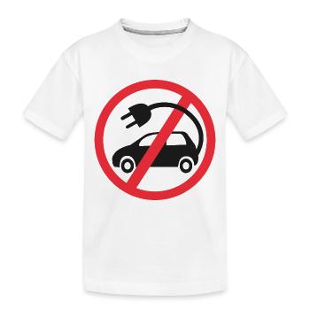 Voitures électriques Non merci - T-shirt bio Premium Enfant - blanc - Devant