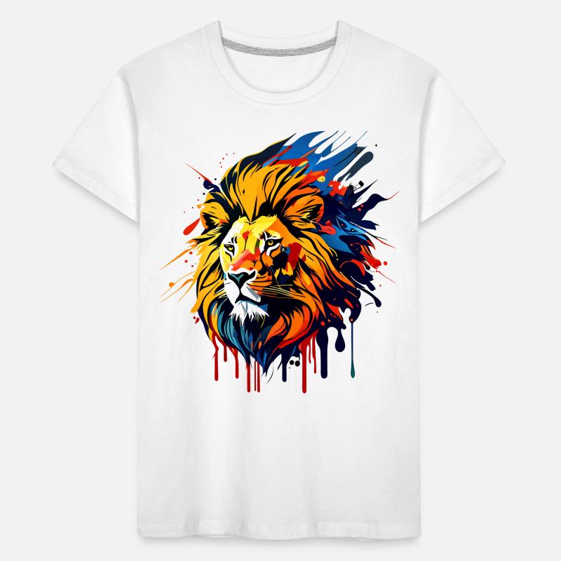 Lion's head with mane, colored Kids' Premium Organic T-Shirt