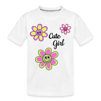 Cute Girl Awesome Girl Design - Kids' Premium Organic T-Shirt - white - Front