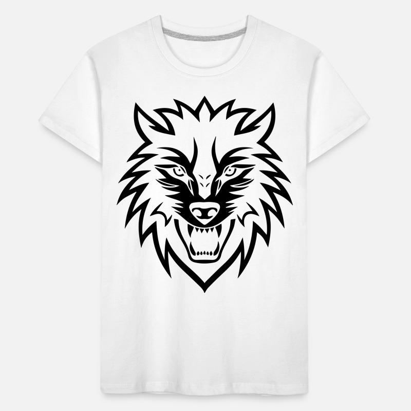 Wolf Wolf Head Symbol Logo Kids' Premium Organic T-Shirt