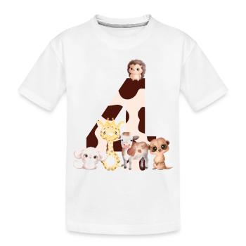 4th anniversary - fourth anniversary animals - Kids' Premium Organic T-Shirt - white - Front