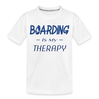 boarding is my therapy - Kinder Premium Bio T-Shirt - Weiß - Vorne