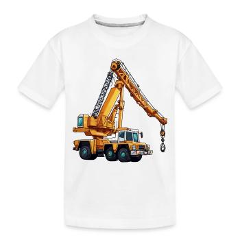 Grue / de chantier / treuil / système de grue - T-shirt bio Premium Enfant - blanc - Devant