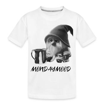 Mondaymood - Morgenmuffel schwarzweiß - Kinder Premium Bio T-Shirt - Weiß - Vorne