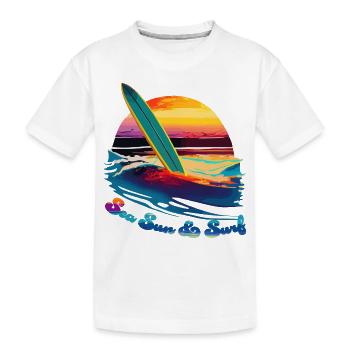 Sea sun & surf - Kids' Premium Organic T-Shirt - white - Front