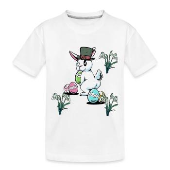 Oeufs de Pâques Fête de Pâques Lapin de Pâques enfant - T-shirt bio Premium Enfant - blanc - Devant