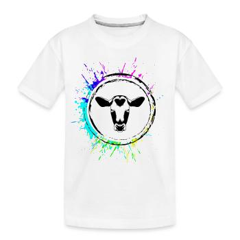 Kuh Kopf - Kinder Premium Bio T-Shirt - Weiß - Vorne