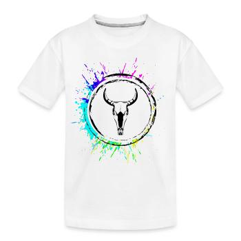 Cow Bull Skull - Kids' Premium Organic T-Shirt - white - Front