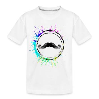 Schnurrbart symbol - Kinder Premium Bio T-Shirt - Weiß - Vorne
