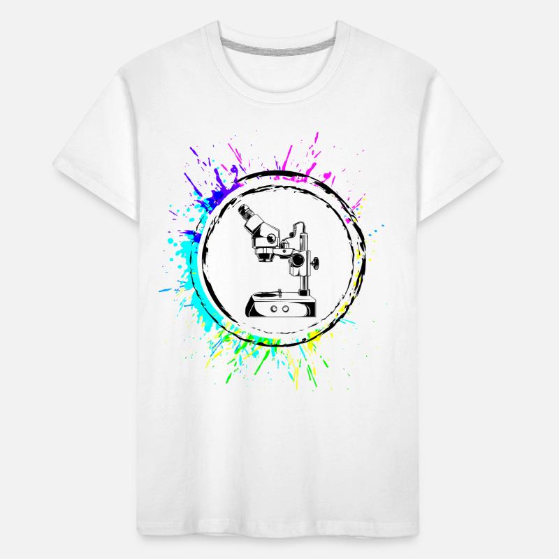 Icône de microscope Icône T-shirt bio Premium Enfant