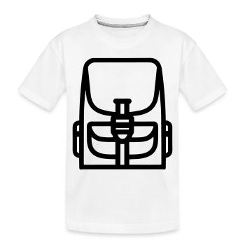 Backpack - Kids' Premium Organic T-Shirt - white - Front