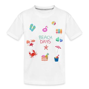 Beach Days - Kids' Premium Organic T-Shirt - white - Front