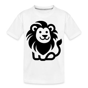 NIEDLICHER LÖWE - Kinder Premium Bio T-Shirt - Weiß - Vorne