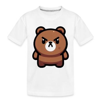 Fierce Brown Bear Art - Kids' Premium Organic T-Shirt - white - Front
