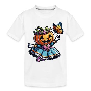 Mignonne princesse d’Halloween avec papillon - T-shirt bio Premium Enfant - blanc - Devant